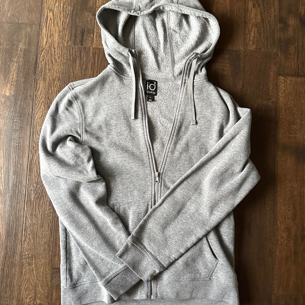 Gray Zip-Up Hoodie Sweater